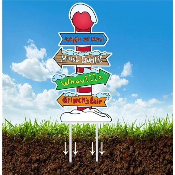 4PCS Yard Signs with Stakes, Grinch Cindy Max Whoville Sign for Outdoors - Picture 4 of 7